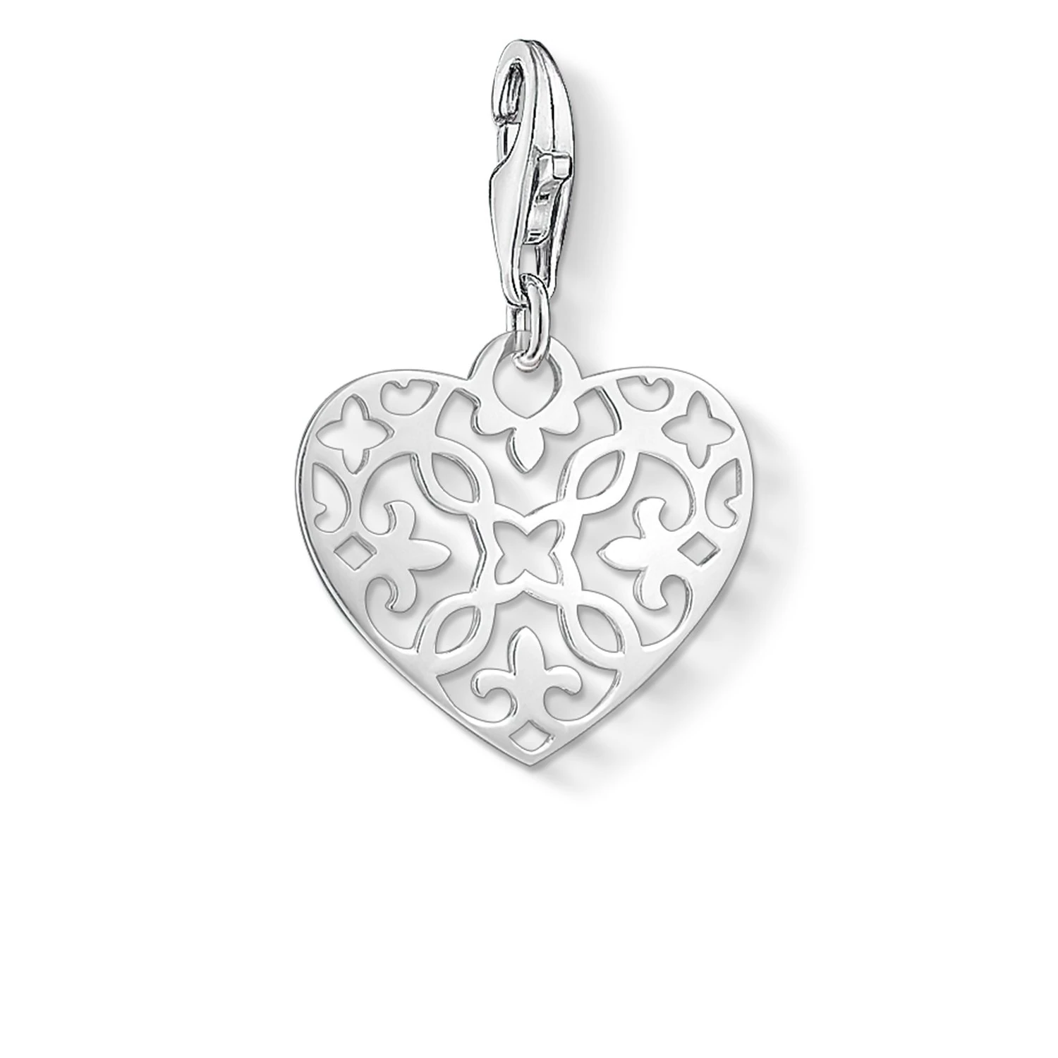 Thomas Sabo Women Charm Pendant Heart Ornament Charm Club 925 Sterling Silver 1497-001-12