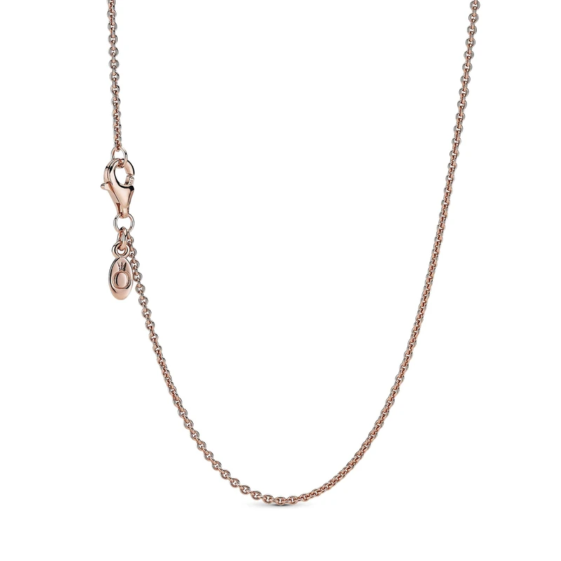 PANDORA Moments Women's 14k Rose Gold-Plated Classic Cable Chain Necklace, 45cm, No Box