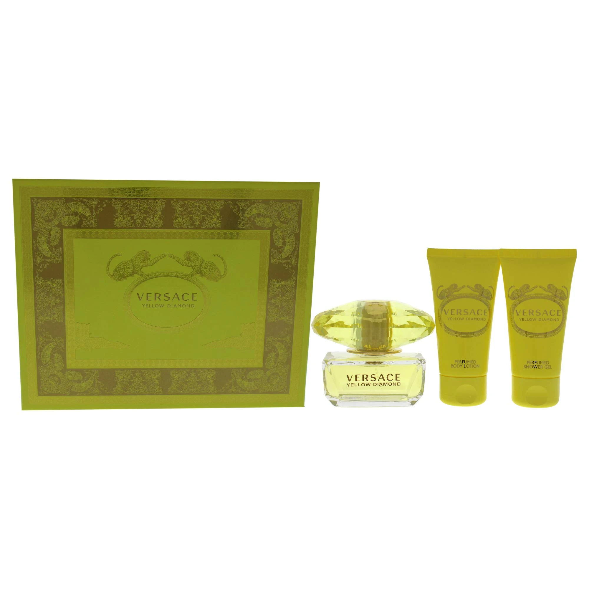 Versace Versace Yellow Diamond For Women 3 Pc Gift Set 1.7oz EDT Spray, 1.7oz Shower Gel, 1.7oz Body Lotion