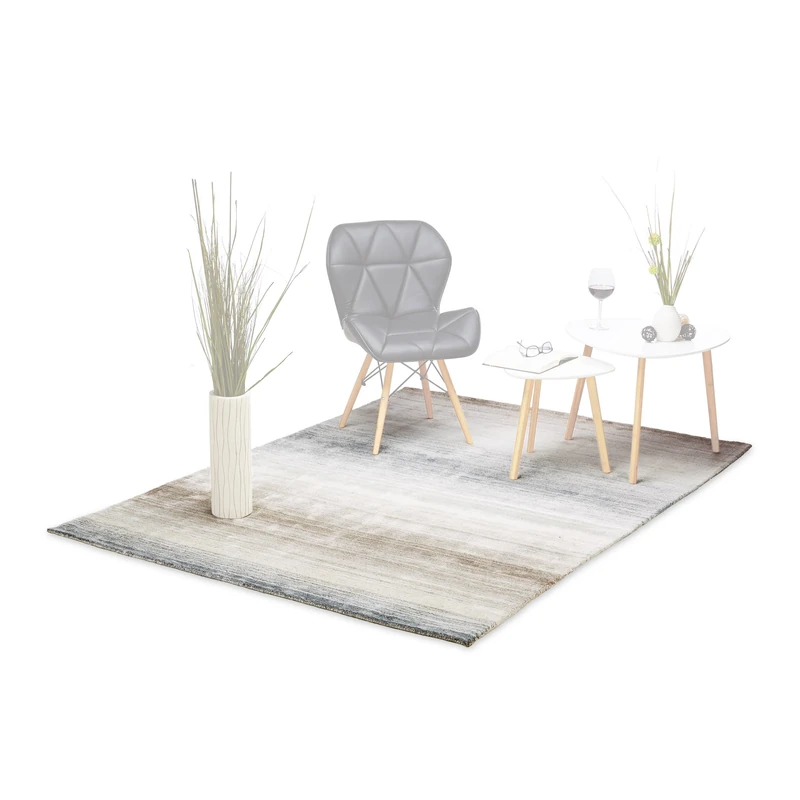 Native Home Carpet, 160 x 230 cm, Chic Designer Runner, Living Room Rug Grey, Bedroom Mat Anthracite, XXL