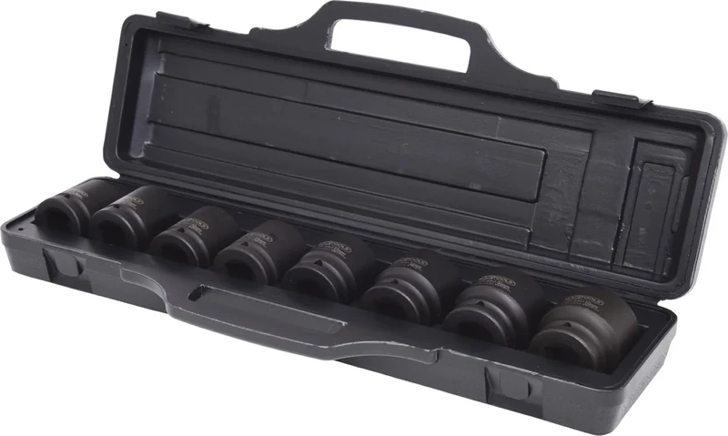 KS Tools 515.0210 3/4 Inch Hexagonal Impact Socket Set, 8-Piece Short, 24-38 mm