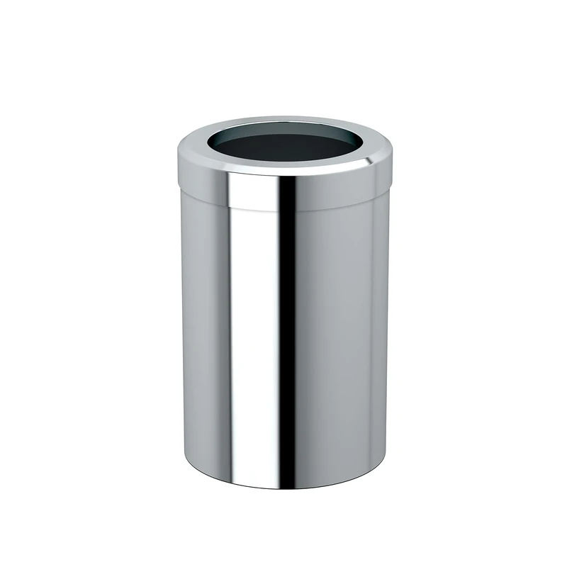 Gatco 1910 Modern Waste Basket Bathroom, Kitchen, Office Trash Bin, Chrome, Round