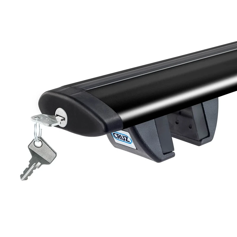 Cruz Pair of Airo Dark R Aluminium Aerodynamic Roof Bars, Black (for vehicles with open rails) 118 cm, Silver