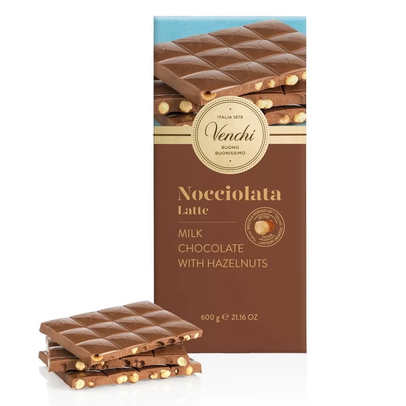 Venchi Milk Chocolate with Hazelnut Maxi Bar 800 g (Pack of 1)