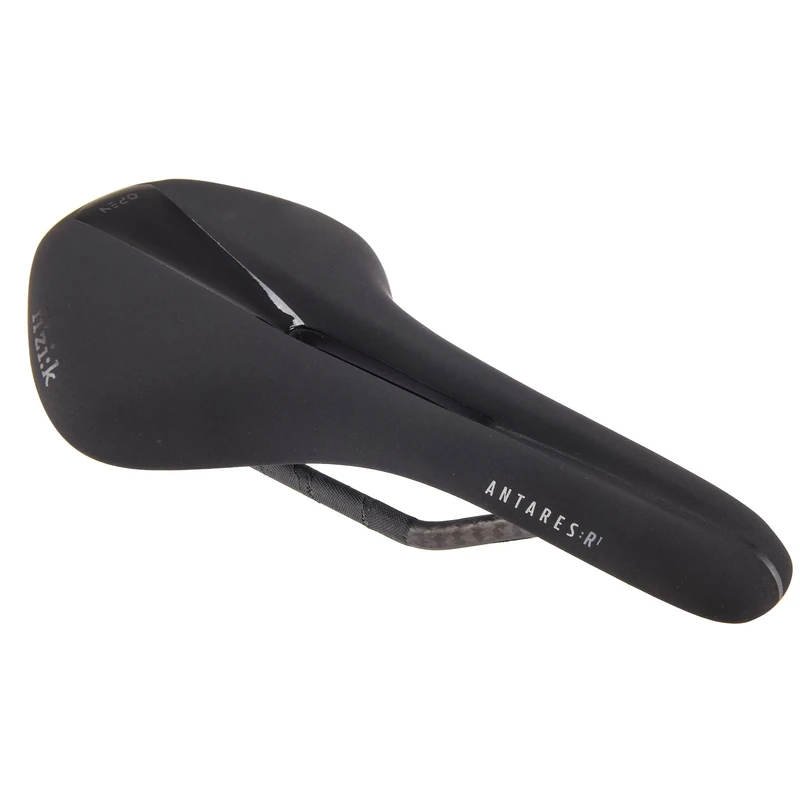 Fizik Antares R1 Open Road Bike Saddle with Carbon Reinforced Shell and Carbon Braided Rails, Comfortable and Lightweight 185g, Size Regular 276x141mm, Black