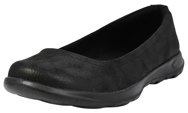 Skechers Go Walk LTE Womens Casual Shoes Ballet Flat Slip On Black 4.5 (37.5)
