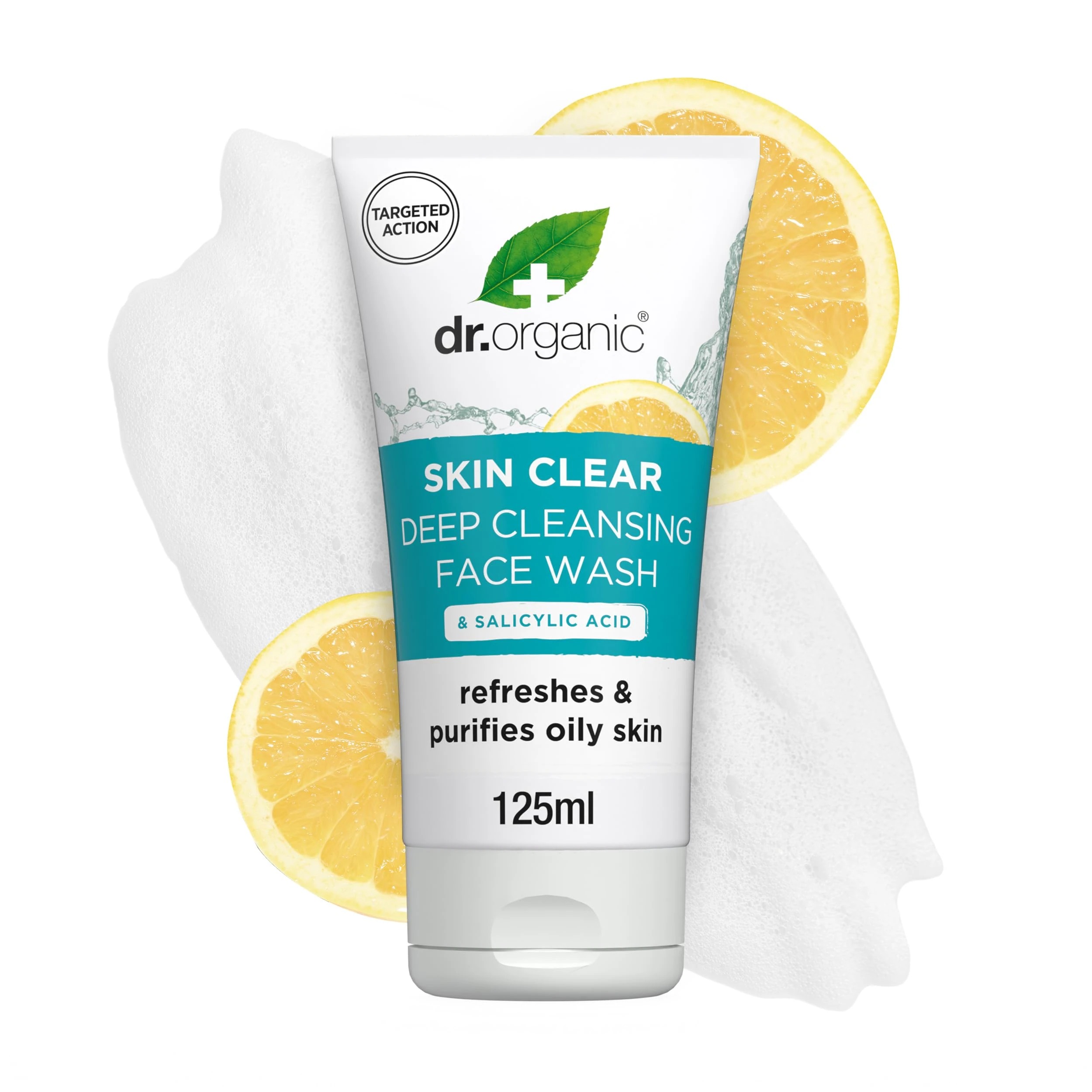 Dr Organic Skin Clear Face Wash, Cleansing, For Acne & Clear Skin, Salicylic Acid, Oily, Problem Skin, Natural, Vegan, Cruelty-Free, Paraben & SLS-Free, Recycled & Recyclable, Organic, 125ml