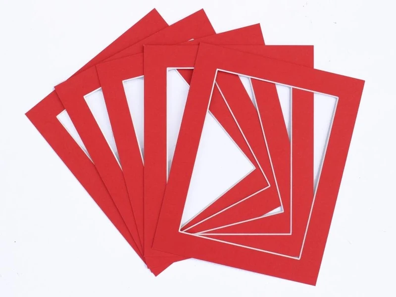 Frame Company Pack of 10 Red Mounts 80x60cm for 60x40cm *Choice of Colours*