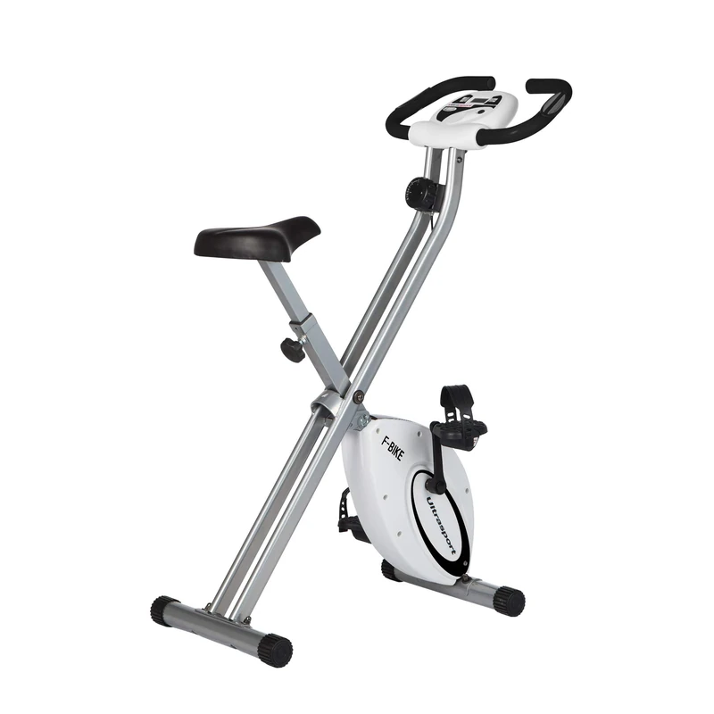 Ultrasport F-Bike Folding Exercise Bike 286 lbs Capacity, Extra Silent with Relax Foam Seat I Exercise Bikes for Home Use, Exercise Bike Foldable, Indoor Bike (white-silver)