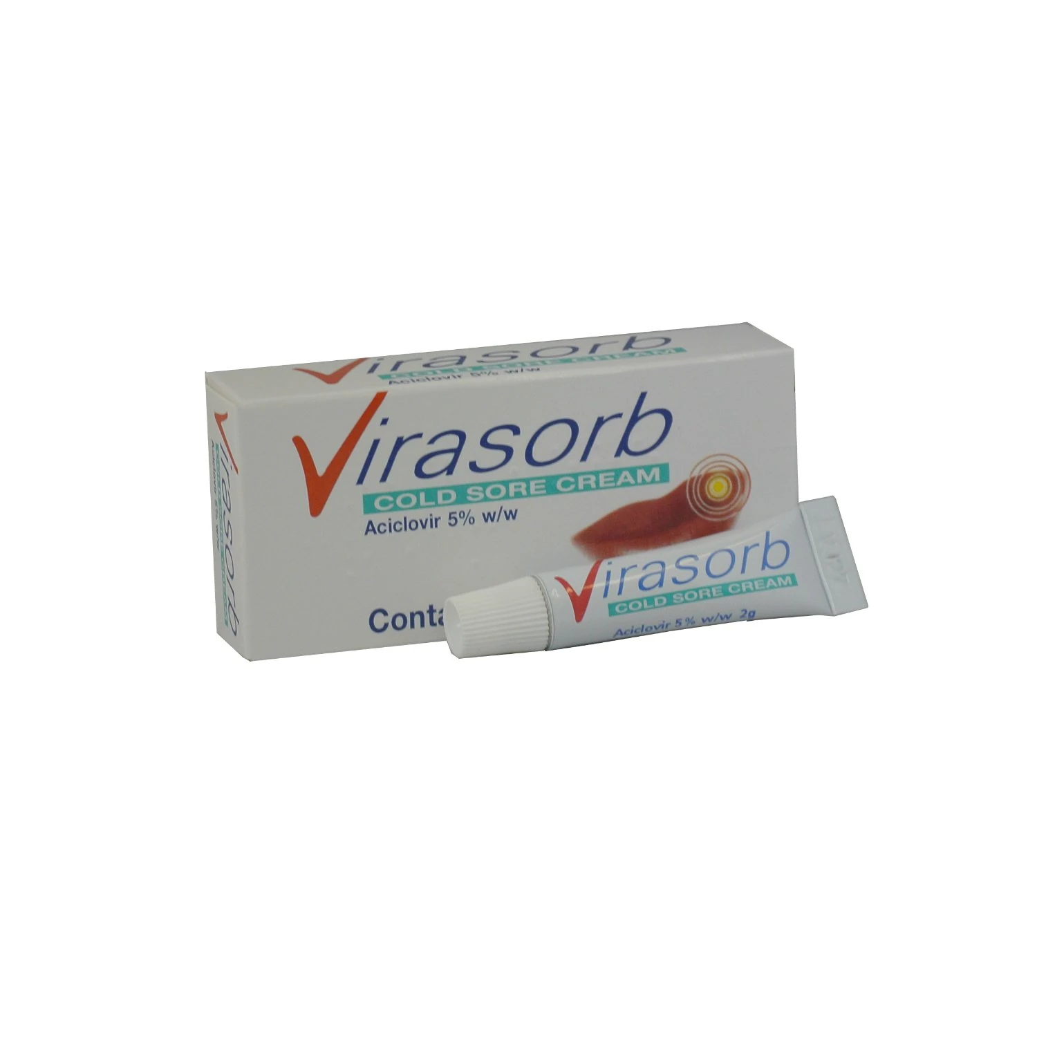 5 x Virasorb 2g 5% Cold Sore cream (5 Packs)