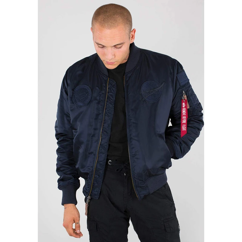 ALPHA INDUSTRIES Men's MA-1 VF NASA, bleu foncÃ, X-Small