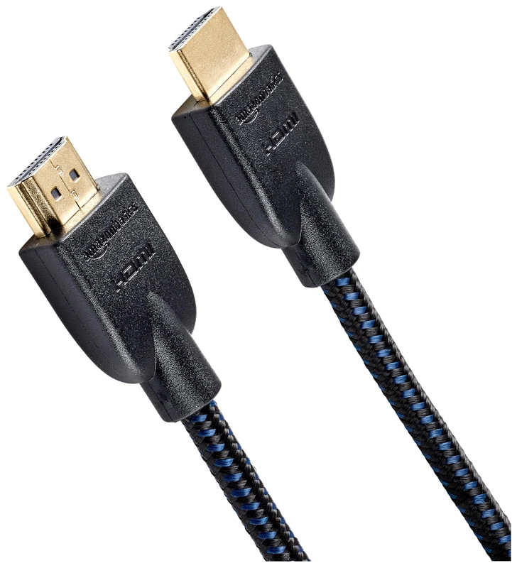 Amazon Basics HDMI Cable, 18Gbps High-Speed, 4K@60Hz, 2160p, Nylon-Braided Cord, Ethernet Ready, 0.9 m, Nylon
