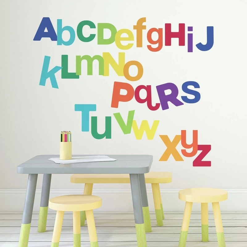 RoomMates RMK3643GM Multicolored Alphabet Peel and Stick Wall Decals