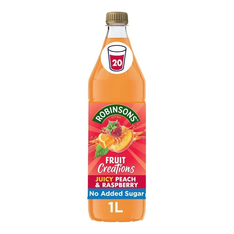 Robinsons Fruit Creations Real Fruit Squash, 1L, peach and raspberry