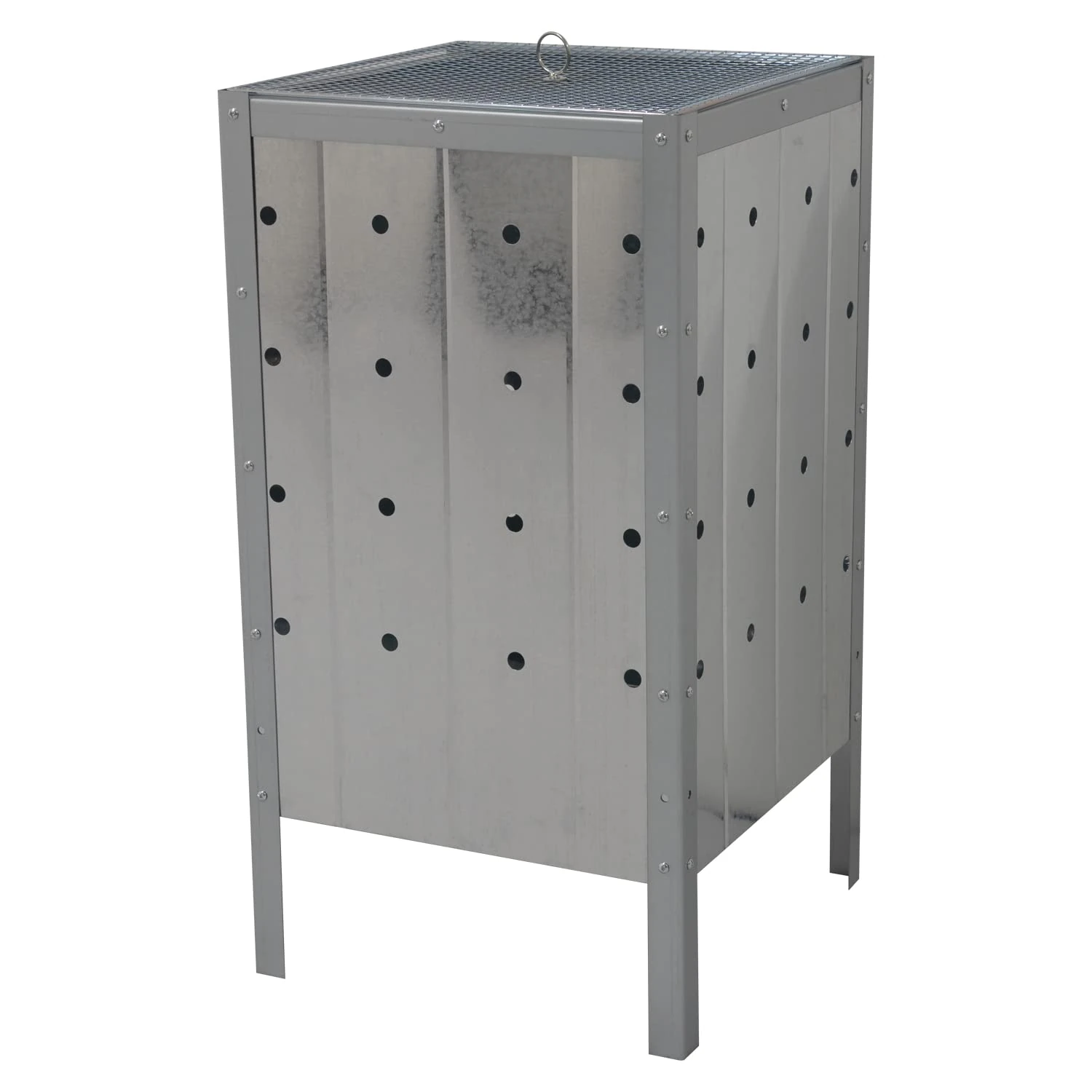 Woodside 100L Square Garden Galvanised Incinerator Fire Bin Rubbish Pit