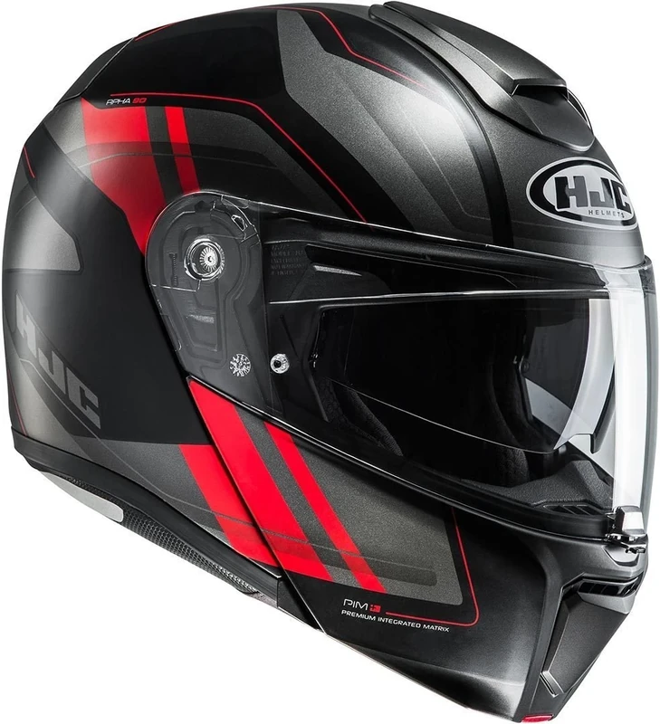 HJC RPHA 90 TANISK MC1SF Motorcycle Helmet, Black/Red, Size S