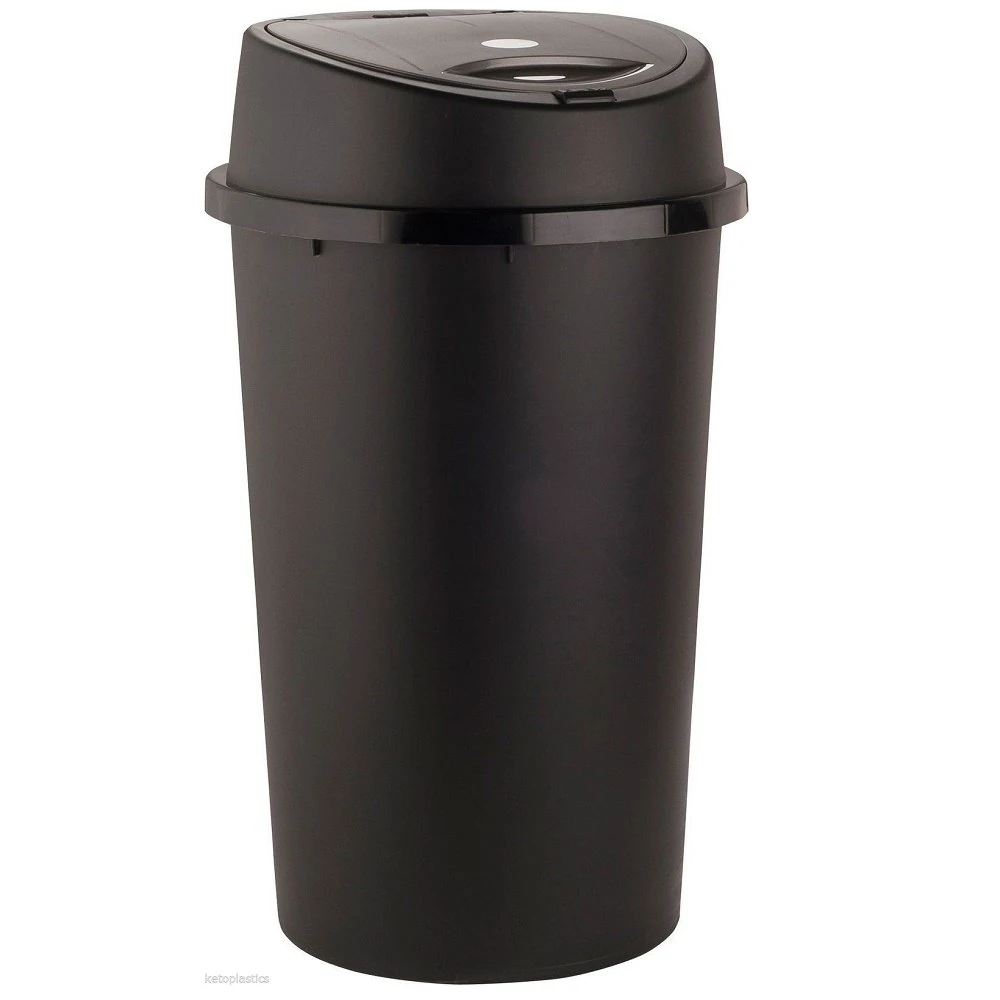 45 Liter 45L TOUCH BIN Colour Bin for Home Garden Office School Kitchen Bathroom Top Bin Portable Pedal Bin Removable Lid BLACK