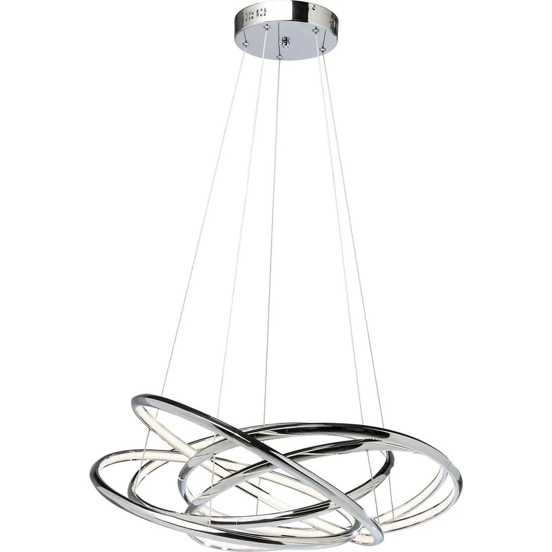Kare Design Pendant Lamp Saturn LED Chrome Big, Chrome, Pendant Lamp, Aluminium, Height adjustable, 120x75x75cm (h/w/d)