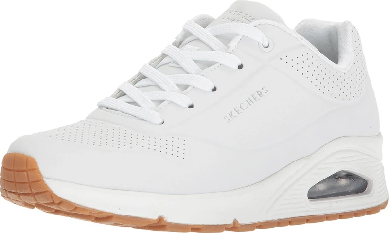 Skechers Women's Uno Stand On Air Trainers, White, 7 UK