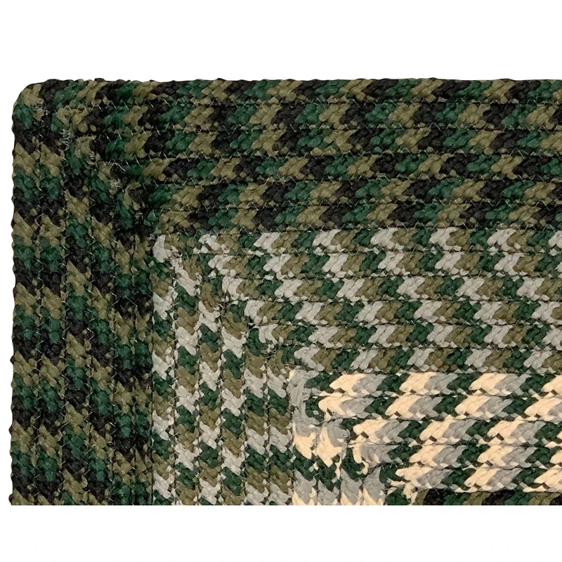 Better Trends Braided Rug - Alpine Braid Collection, Durable, Spot Clean, Reversible Indoor Utility Rug, 100% Polypropylene, Vibrant Color, 24" x 48" x 48" L-Shape, Hunter Stripe