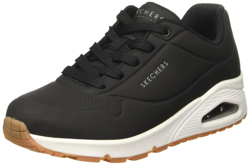 Skechers Women's Uno Stand on Air Sneaker, Black Durabuck, 5 UK