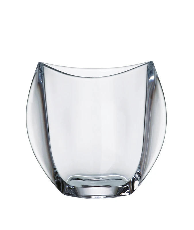 Barski - European Glass - Lead Free Crystalline - Oval Vase - 9.5" Height - Made in Europe