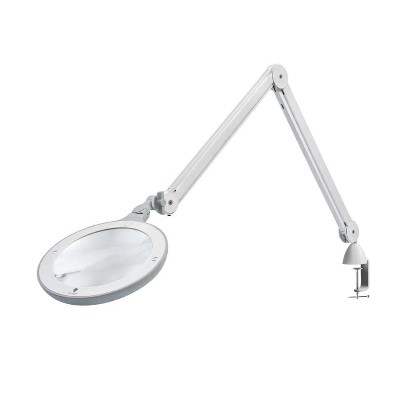 Daylight Omega 7 LED Magnifying Lamp, Adjustable Arm, Professional-Grade Light for Precision Tasks 7" Acrylic Lens, 3 Diopter (1.75X) Magnification, 6,300 Lux at 6”, 4 Brightness Levels White, 1 Count