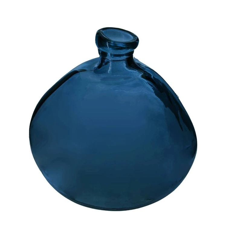 Atmosphera Lady Jeanne Vase Recycled Glass 33 cm Storm Blue