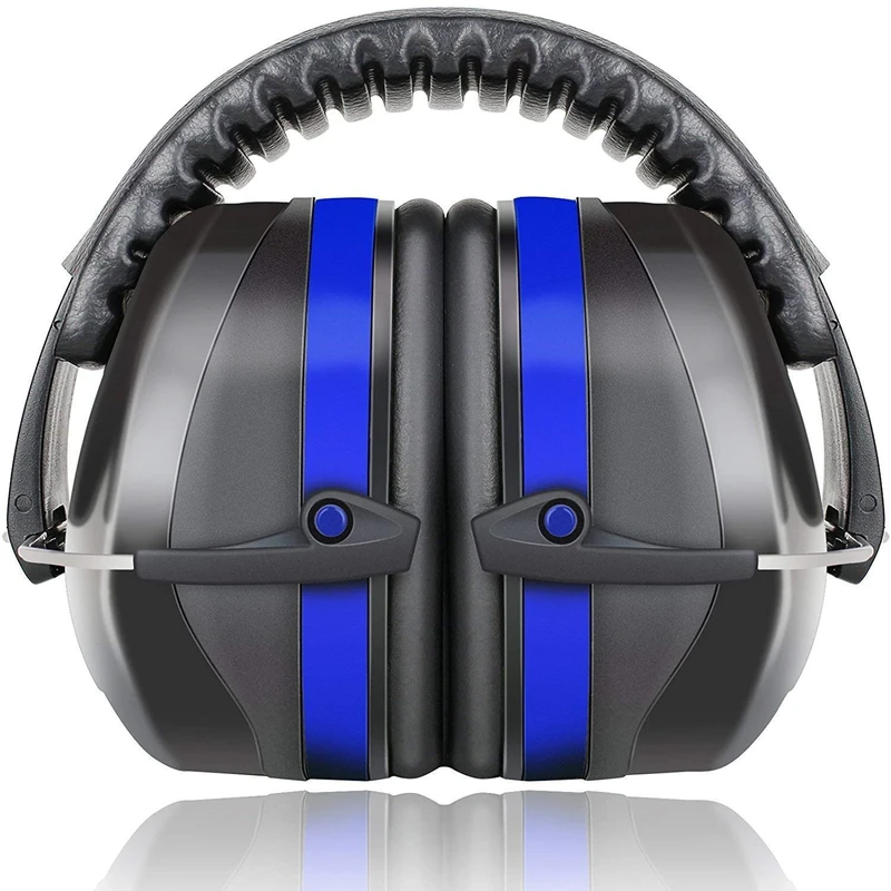 Fnova Ear Defenders, 34dB NNR Comfortable Safety Ear Muffs, Navy Blue - Image 1