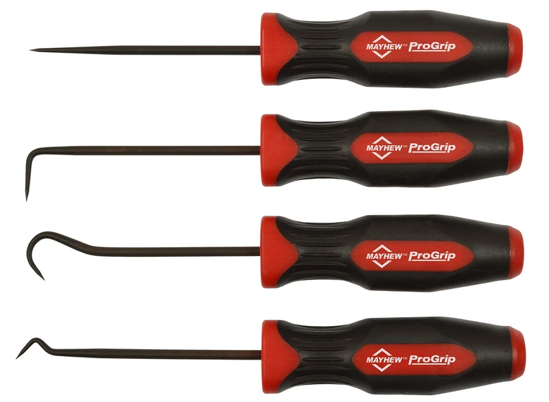 Mayhew Tools 13096 ProGrip 4-Piece Hose Pick Set, Black Oxide Finish