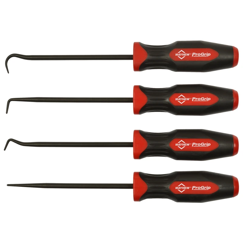 Mayhew Tools 13094 ProGrip 4-Piece Hook and Pick Set, Black Oxide - Image 1