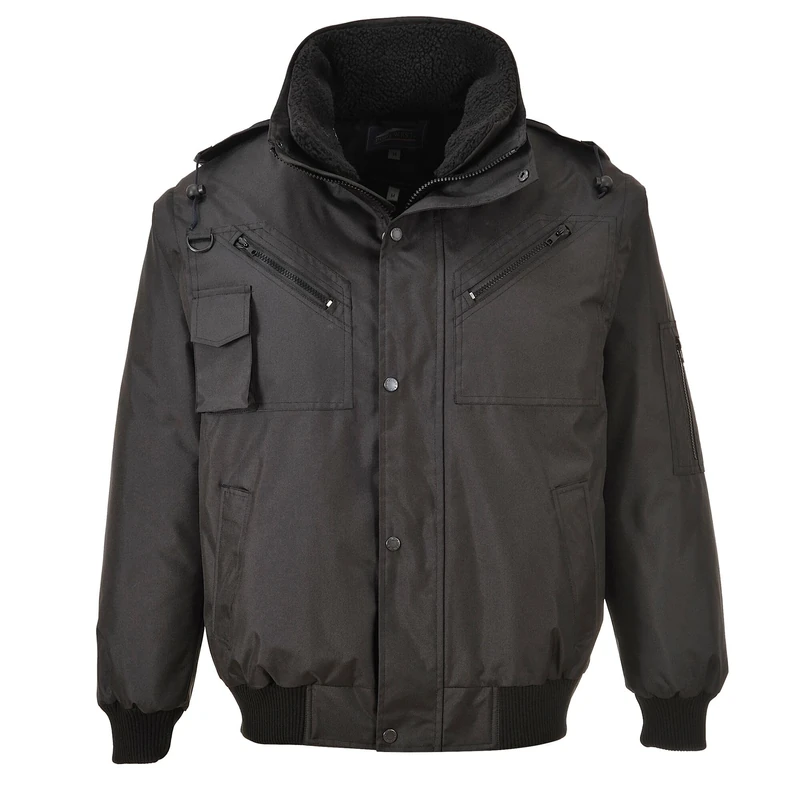 Portwest 4-in-1 Bomber Jacket, Size: XL, Colour: Black, F465BKRXL - Image 1