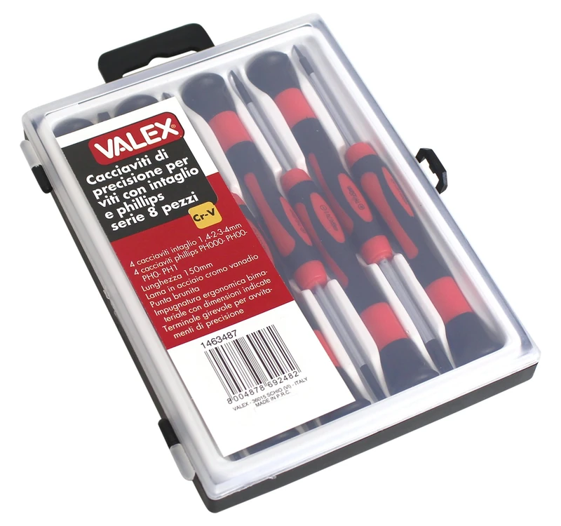 Valex 1463487.0 Precision Screwdrivers for Slotted Screws and Phillips, Set of 8 Pieces - Image 1