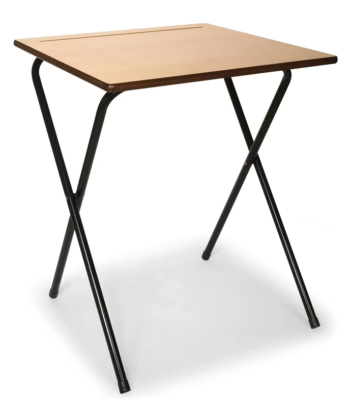 Office Hippo Premium Home Working or School Classroom Folding Desk, Beech, 60 x 60 x 72 cm - Image 1