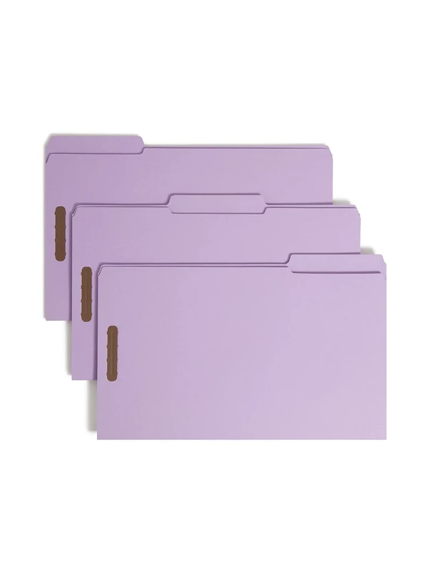 Smead Fastener File Folder, 2 Fasteners, Reinforced 1/3-Cut Tab, Legal Size, Lavender, 50 per Box (17440)