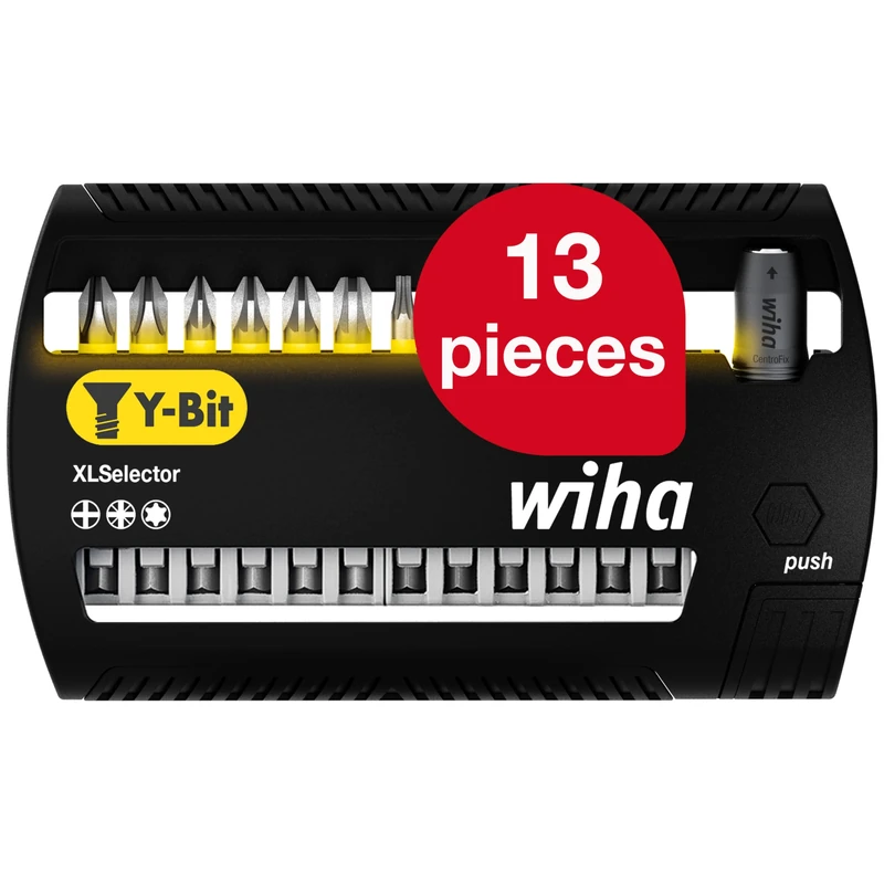 Wiha Bit Set XLSelector Y-Bit 13-TLG. I 50 mm PH, Pozidriv, TORX 1/4" E6,3 I magnetischer Bithalter I Impact- & Schlagschrauber geeignet (41834) - Image 1