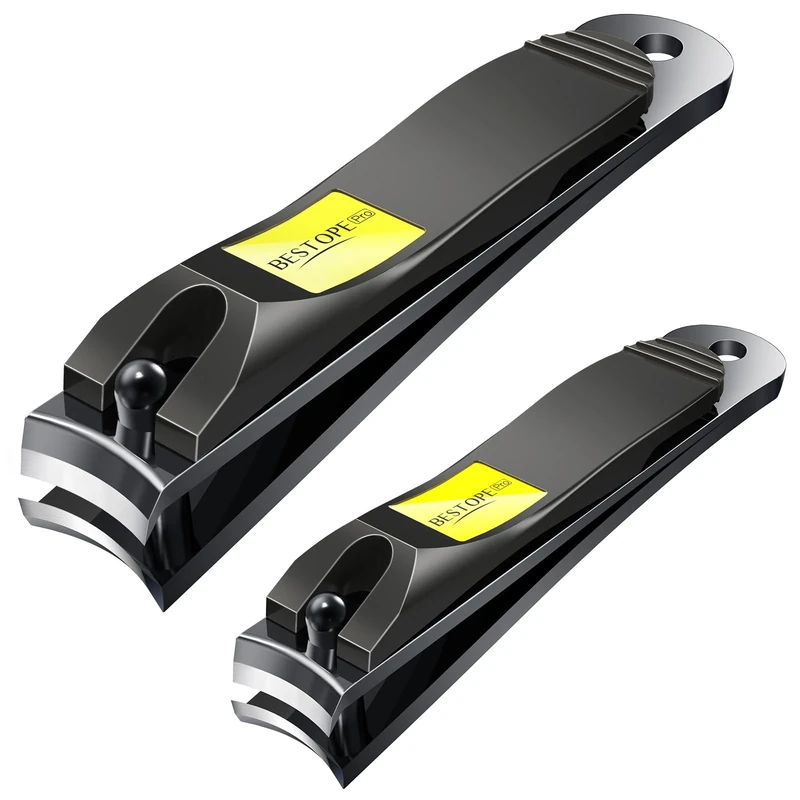 Nail Clippers 2PCs Nail Cutter Set Stainless Steel Fingernails Toenails Clippers for Men Women Sturdy Nail Clipping Kit