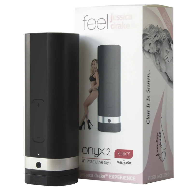 Kiiroo Onyx2 Experience Jessica Drake Masturbator, Black, Medium