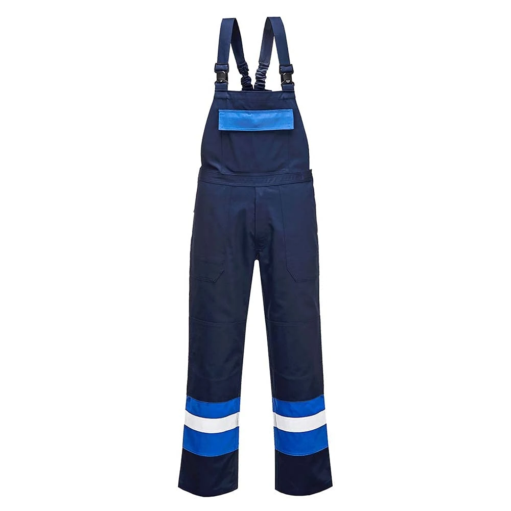 Portwest Bizflame Plus Bib and Brace, Size: XL, Colour: Navy/Royal, FR57NRRXL