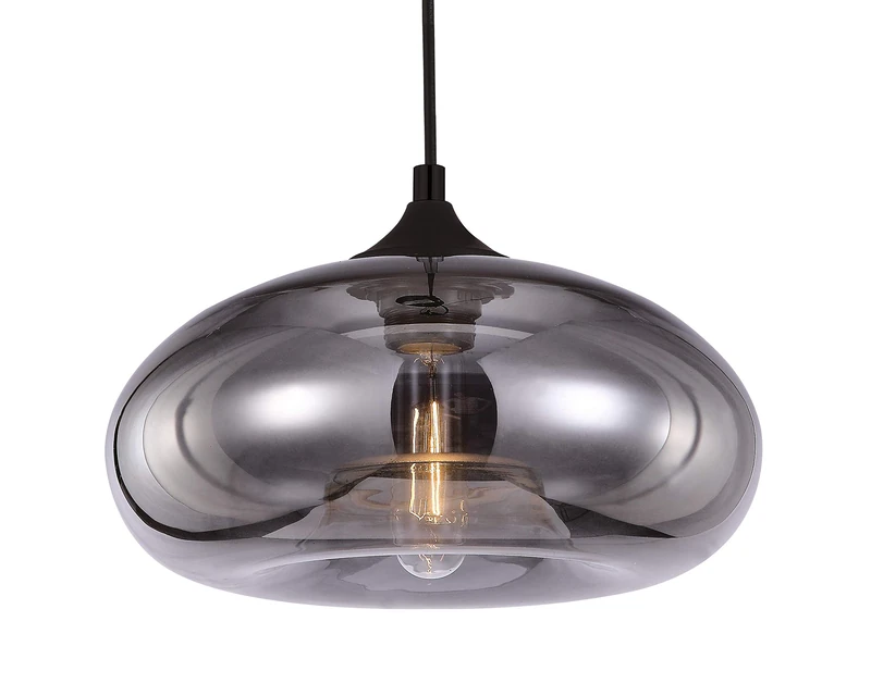 LUSSIOL Bronks luminaire, mercurized Glass, 40 W, Grey, ø 18 x H 30 cm - Image 1
