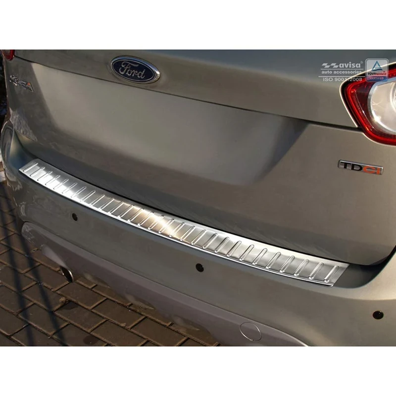 Avisa Stainless Steel Rear bumper protector compatible with Ford Kuga 2008-2013 'Ribs'