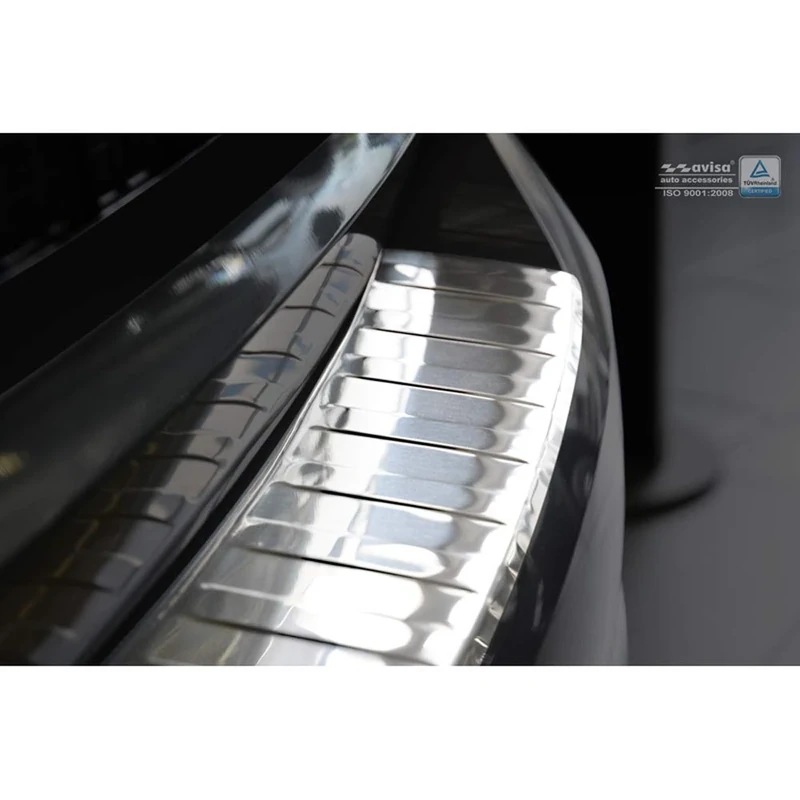 Avisa Stainless Steel Rear bumper protector compatible with Volvo XC60 II 2017-2021 & FL 2021- incl. R-Design 'Ribs'