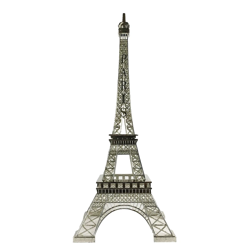 Allgala 24" Eiffel Tower Statue Decor Alloy Metal, Silver