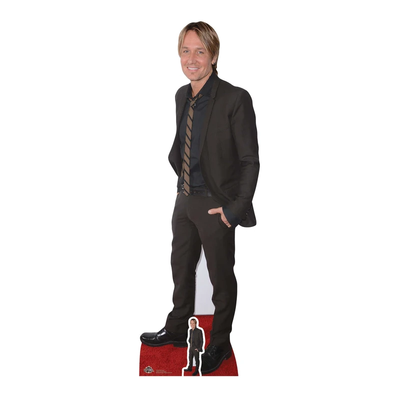 STAR CUTOUTS CS688 Life Size Cut Out with Mini Version of Keith Urban Red Carpet, Cardboard, Multi-Colour, 178 x 60 x 178 cm