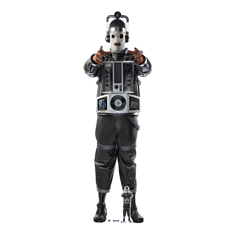DOCTOR WHO Life Size Cut Out with Mini Version of Mondassian Cyberman, Cardboard, Multi-Colour, 190 x 61 x 190 cm