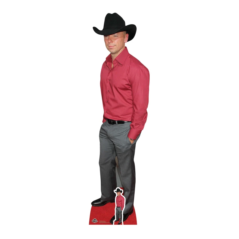 STAR CUTOUTS Life Size Cut Out with Mini Version of Kenny Chesney Red Carpet, Cardboard, Multi-Colour, 169 x 48 x 169 cm