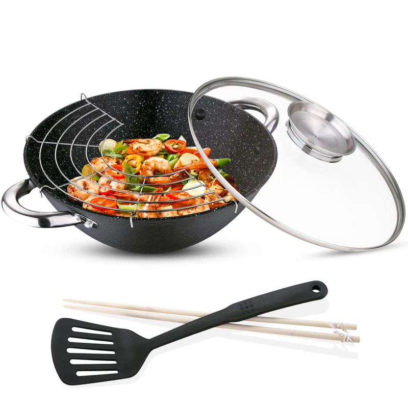 Renberg Wasabi Wok, Cast Iron, Black., 28 cm
