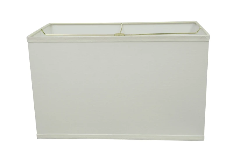 Aspen Creative Transitional Rectangular Hardback Shaped Spider Construction Lamp Shade in White, Wide (8" + 16") x 10"