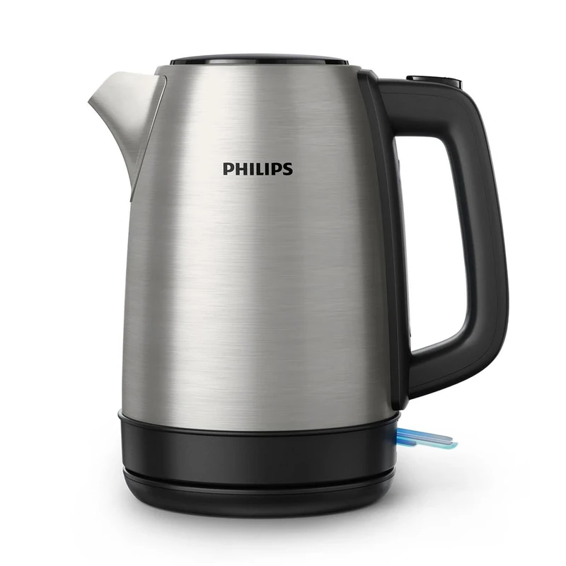 Philips Electric Kettle - 1.7L Capacity with Spring Lid and Indicator Light, Stainless Steel, Pirouette Base, Silver (HD9350/92) - Image 1