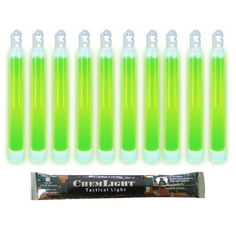 Cyalume ChemLight Military Grade Chemical Light Sticks, Green 6" Long, 12 Hour Duration (Pack of 100)